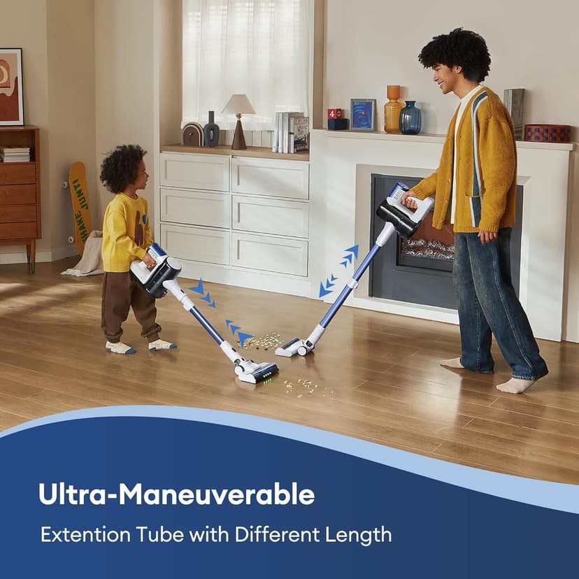 Ultenic Cordless Vacuum Cleaner, 45KPa 500W Stick Vacuum Rechargable, Max 40mins Runtime, Self Standing Design with 1L Dust Cup, Stick Vacuum for Home, Pet Hair, Hardwood Floors (Purple)