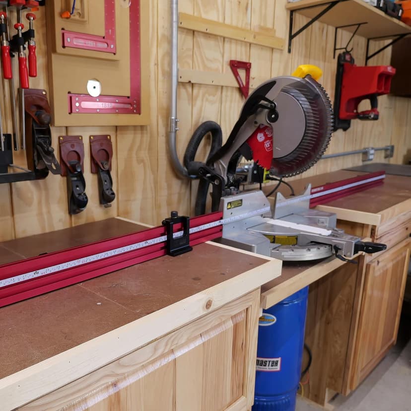 RedHouse Tools Precision Miter Station Fence Kit, 24 or 36-Inch Adjustable T-Track System, Aluminum Construction (36")