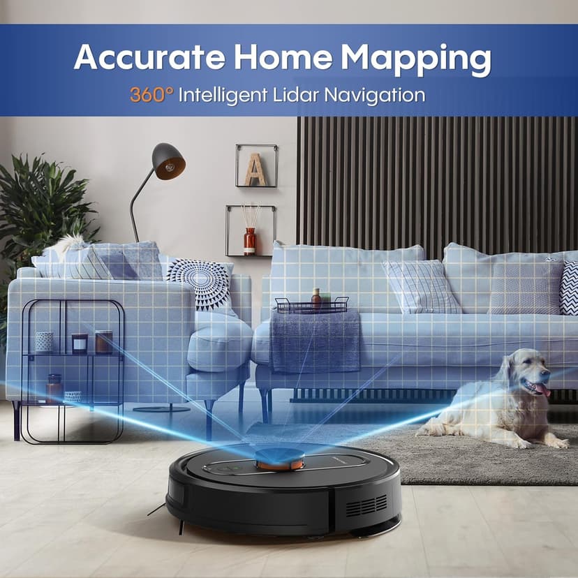 Robot Vacuum and Mop Combo,Robotic Vacuum Self Emptying,Home Mapping, Schedule,No-Go Zones,Wi-Fi/App/Alexa,Perfect for Pet, Hard Floors, Carpet