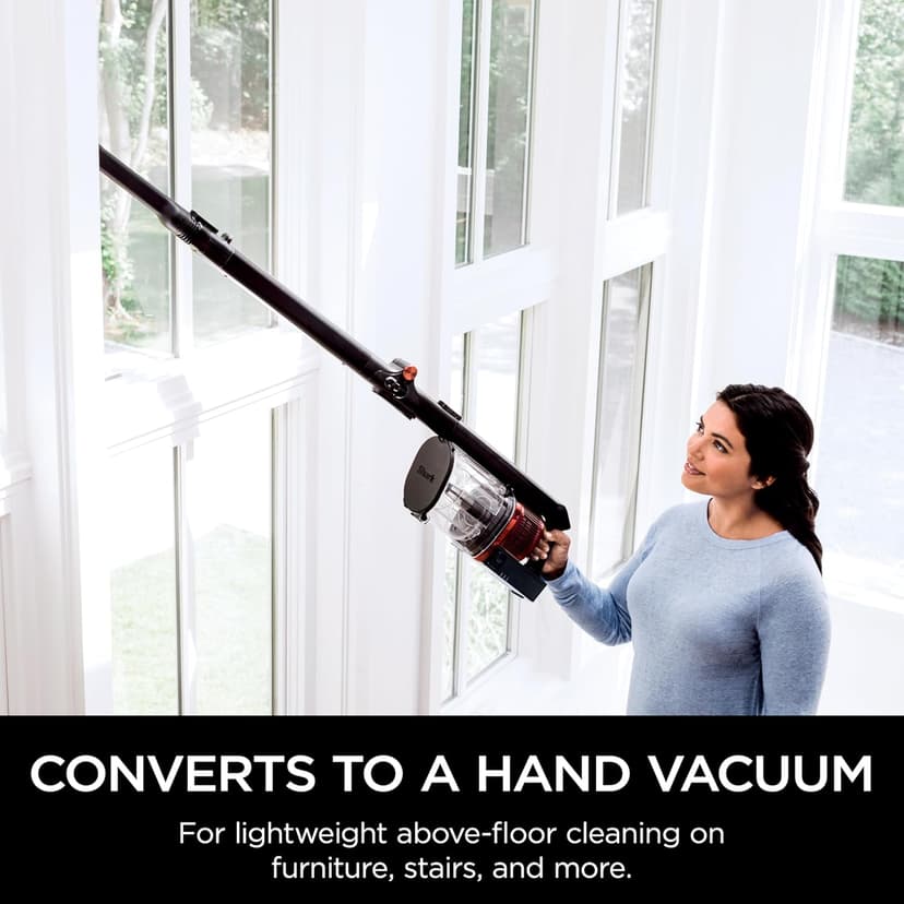 Shark Cordless Vertex Pro Lightweight Cordless Stick Vacuum with DuoClean PowerFins, HEPA Fitler, Anti-Allergen Complete Seal, LED Headlights, For Carpets & Hardfloors, Red, IZ662H