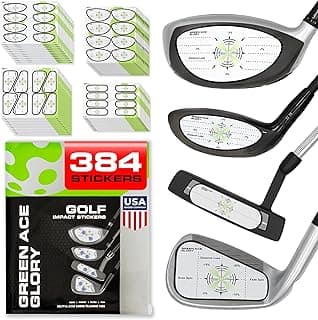 Golf Impact Tape - 384 or 160 Pack Impact Tape for Golf Clubs | Golf Tape for Clubs with Golf Impact Stickers and Golf Club Stickers for Drivers, Woods, Irons, Putters | No Residue, Easy Peel
