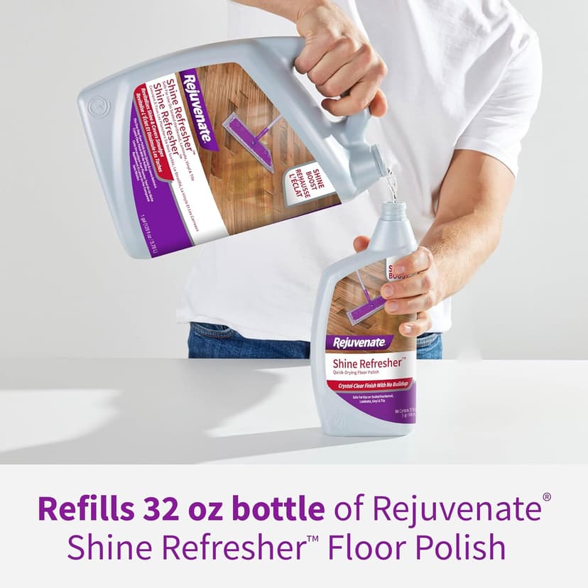 Rejuvenate Shine Refresher Hardwood Polish Restorer Removes Scratches from Wood Floors Restores Shine and Protects Laminate Linoleum Tile Vinyl and more