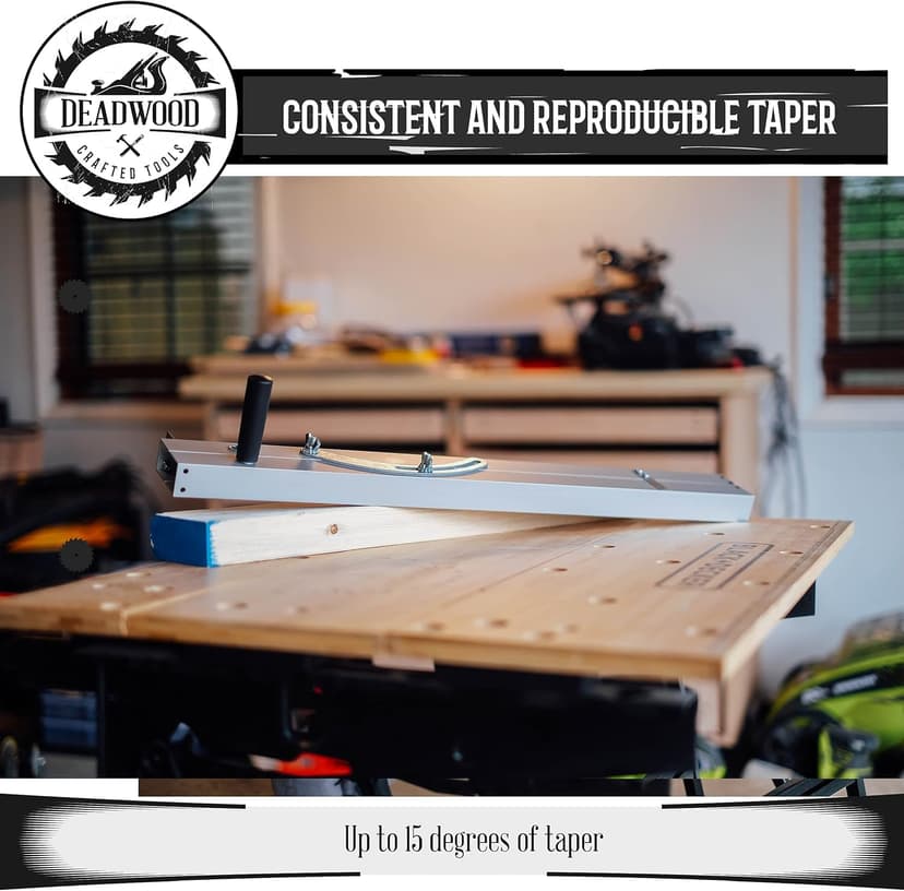 DCT Taper Gauge Jig Tool Kit Set for Tapering (Angle Cutting) Wood Tapered Legs and More on Radial Arm or Table Saw