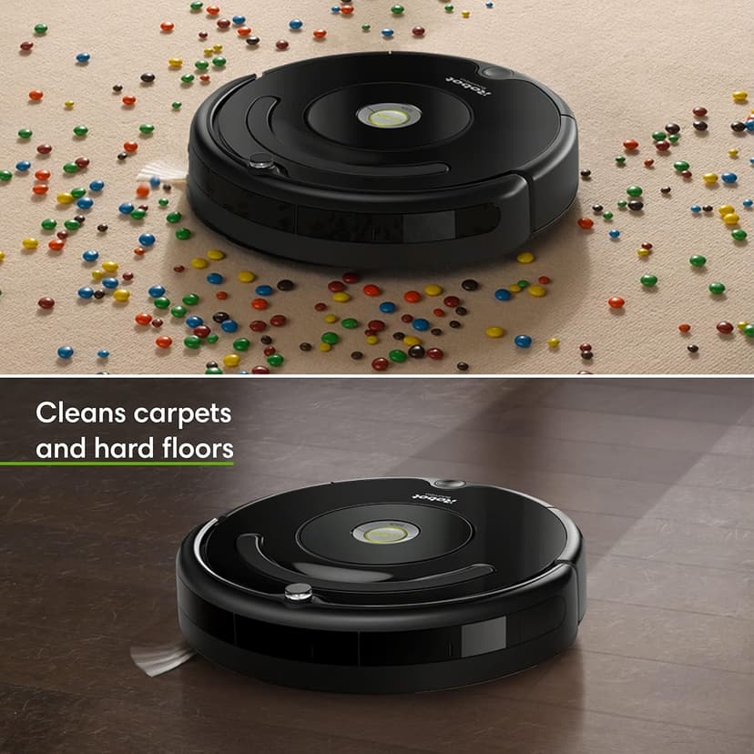 iRobot Roomba Vac Robot Vacuum (Q0120) - Easy to use, Power-Lifting Suction, Multi-Surface Cleaning, Smart Navigation Cleans in Neat Rows, Self-Charging, Alexa, 675