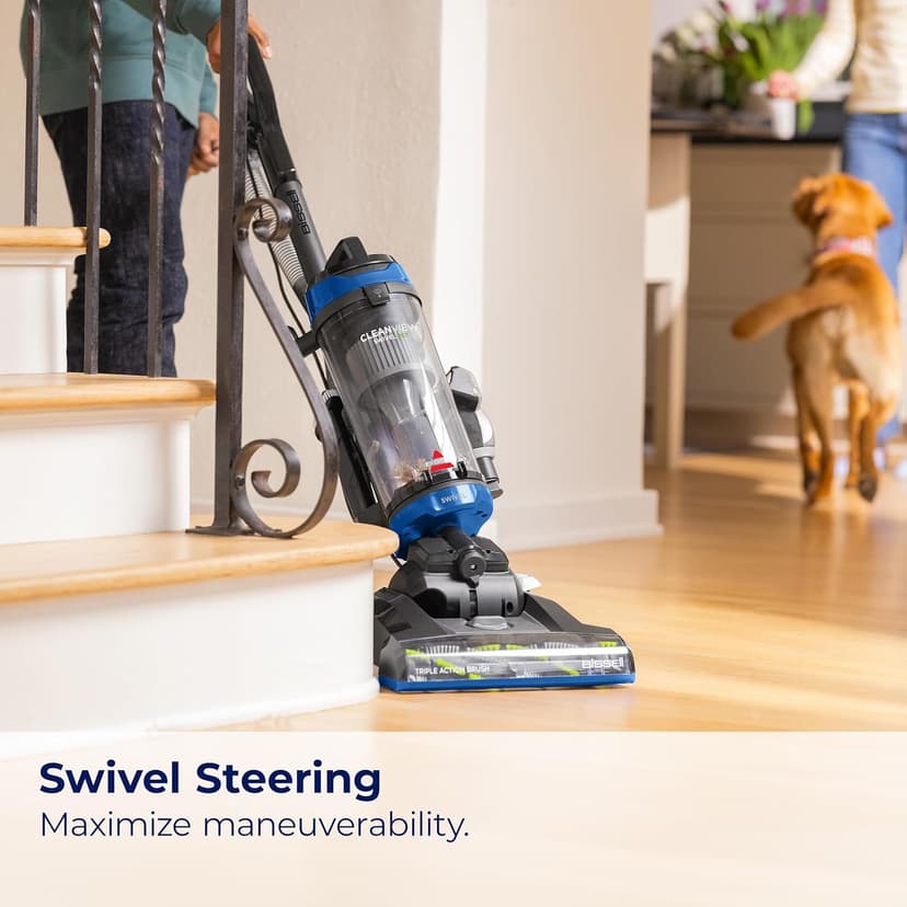 Bissell® CleanView Swivel Vacuum with Triple Action Brush Roll, Swivel Steering, Extension Wand, Easy-Empty Dirt Tank, Multi-Cyclonic Suction System, New 2024 Model