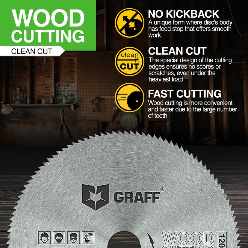 4-1/2 Inch Circular Saw Blade for Wood, Plywood, Laminate, Drywall, Plastic – 120T Wood Cutting Circular Saw Blade with 3/8 Inch Arbor from GRAFF