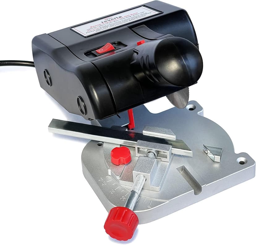 JOUNJIP Mini Miter Cut-Off Chop Saw for Hobby Miniature Model Making, Carbon Arrow Shafts, Zinc Stained Glass Came, 223/5.56 Brass - Cuts Max. 1/2" High x 1/2" Wide or 1/4" H x 3/4" W