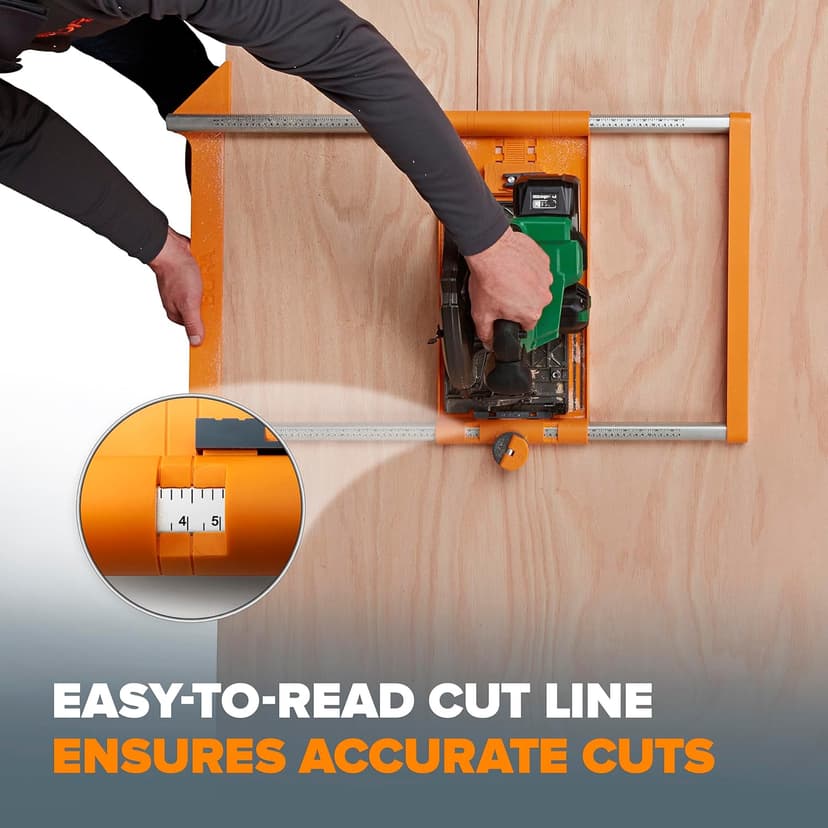 BORA NGX Twin Rail Rip Cut Circular Saw Guide Rail System with Crosscut sled Makes Consistent Straight Repeatable Rip Cuts up to a Half-sheet of Plywood Using a Rip Guide for Circular Saw - 546250