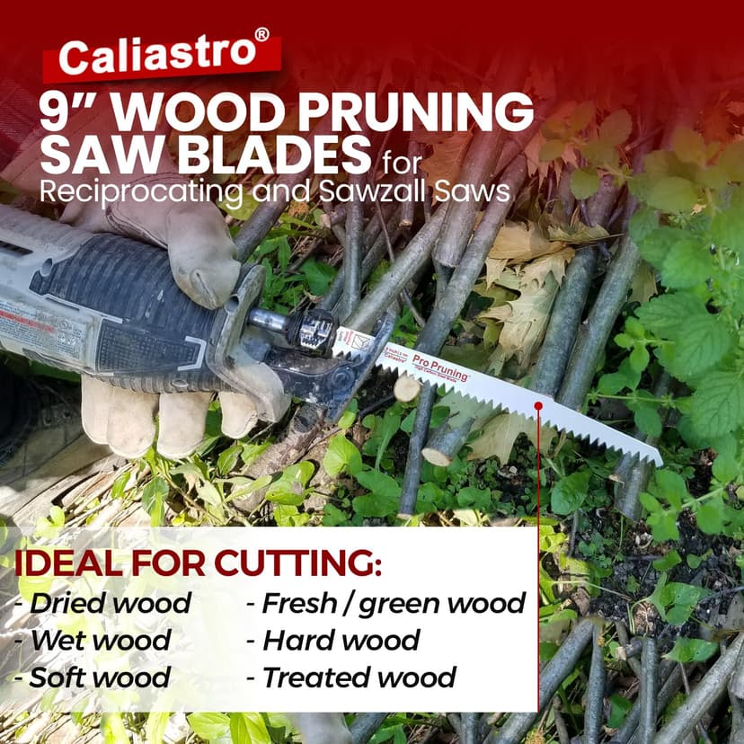 9-Inch Wood Pruning Saw Blades for Reciprocating/Sawzall Saws - 5 Pack - Caliastro