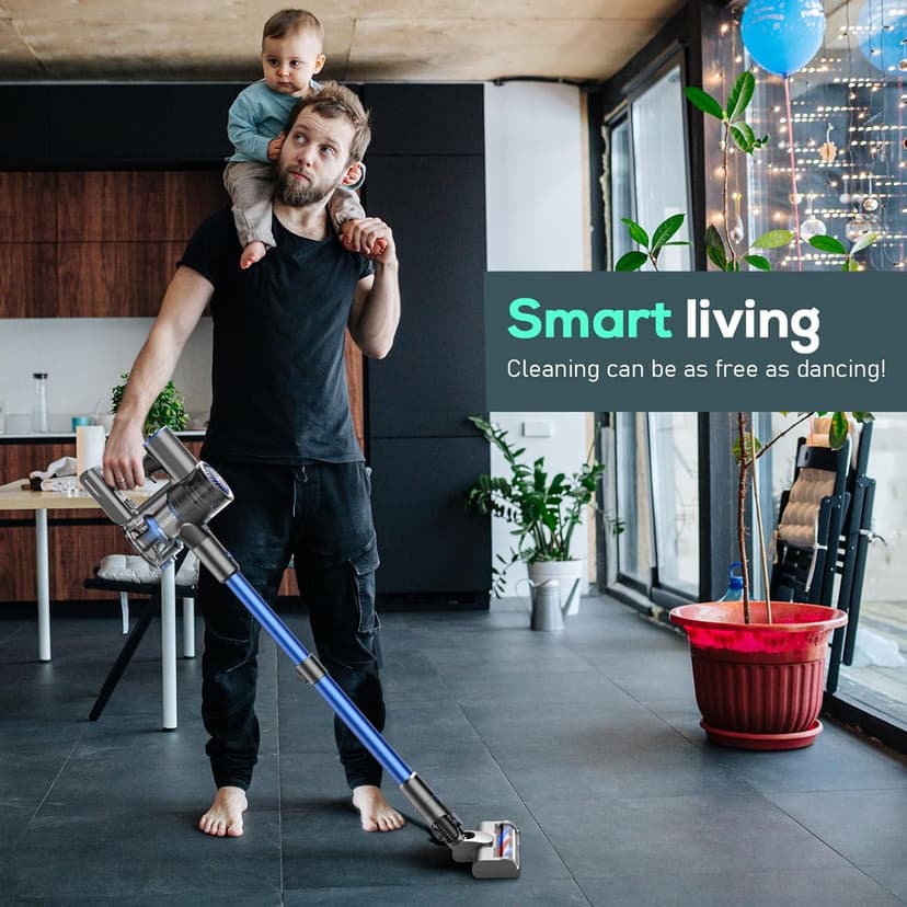 Vacuum Cleaner for Home, Cordless Vacuum Cleaner with 80000 RPM High-Speed Brushless Motor, Max 40 Mins Runtime, 5 Stages High Efficiency Filtration Vacuum for Hard Floors