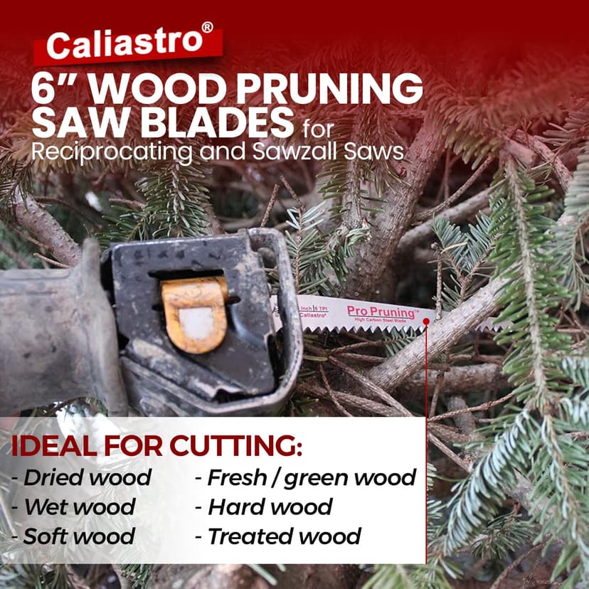 6-Inch Wood Cutting & Pruning Saw Blades for Reciprocating/Sawzall Saws - 8 Pack