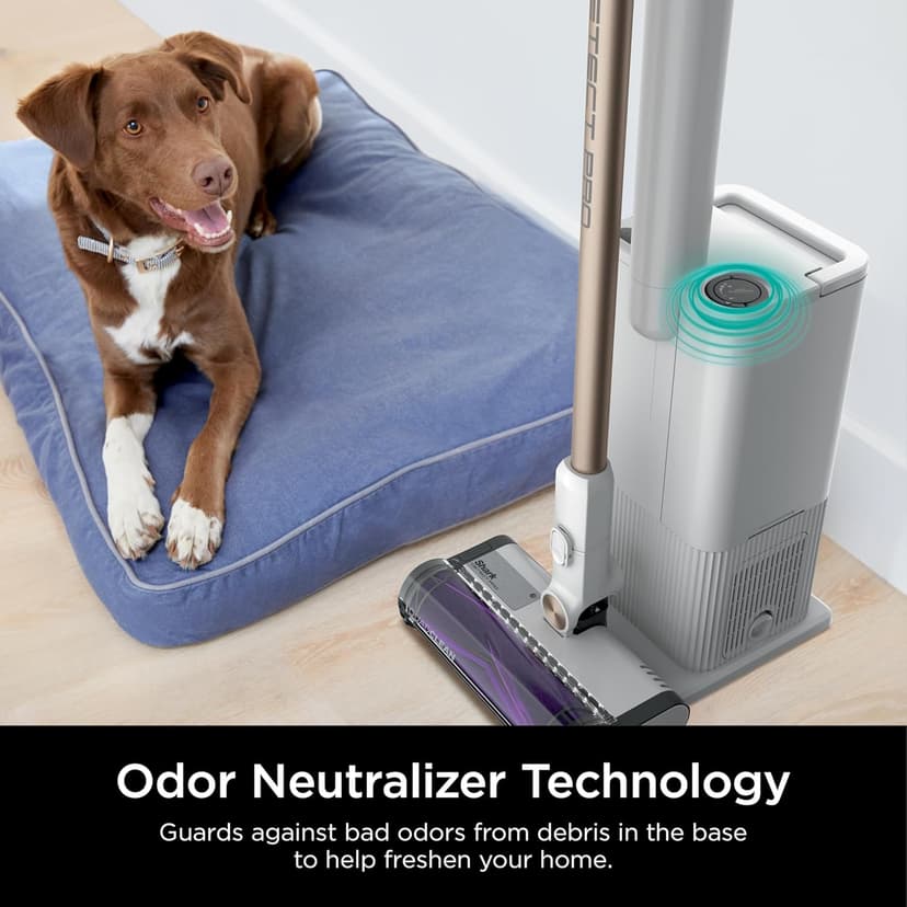 Shark Detect Clean & Empty Auto-Empty System - Lightweight Cordless Vacuum Cleaner with HEPA Filter, Portable Handheld Attachment, Crevice Tool, Ideal Stick Vacuum for Pet Hair, White, IW3511