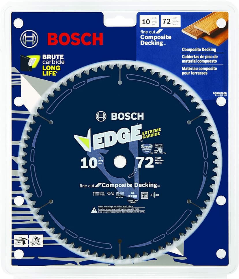 Bosch DCB1072CD 10 In. 72 Tooth Edge Circular Saw Blade for Composite Decking