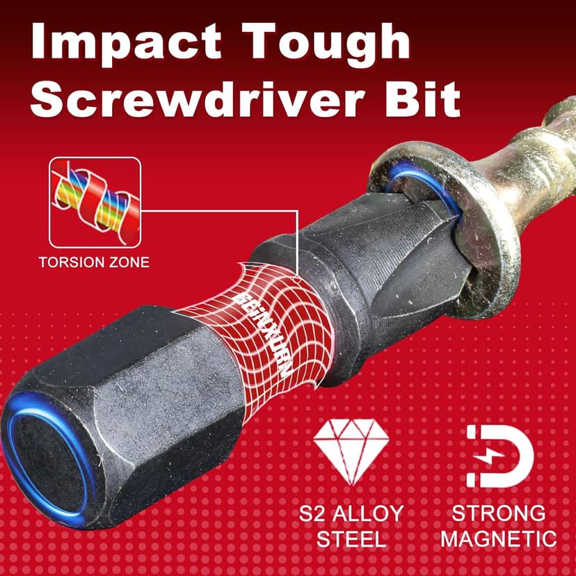 Impact Tough #2 Phillips 1 in. Insert Driver Bits,50Pack PH2 Screwdriver Bits Set with 1Pcs Impact Bit Holder,Bulk