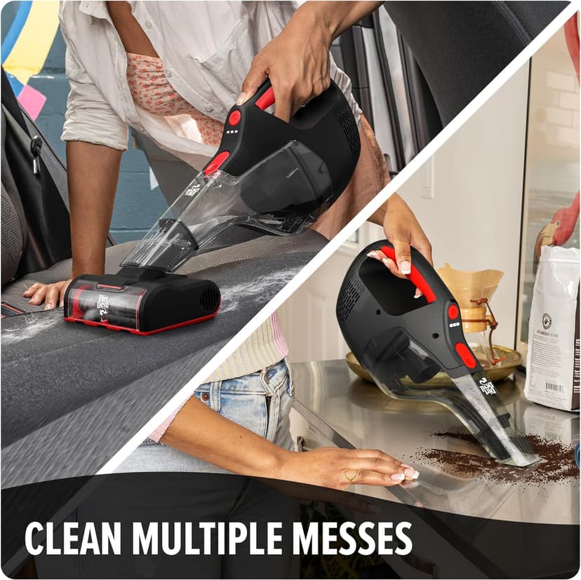 Dirt Devil 16V Deep Clean Cordless Handheld Vacuum Cleaner, Powerful Suction, Lightweight, Includes Motorized Pet Brush Roll Tool and Rechargeable Battery, Extended Run Time, Portable Vacuum Cleaner