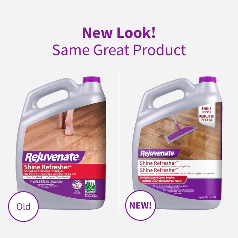 Rejuvenate Shine Refresher Hardwood Polish Restorer Removes Scratches from Wood Floors Restores Shine and Protects Laminate Linoleum Tile Vinyl and more