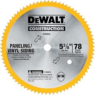 DEWALT Circular Saw Blade, 5 3/8 Inch, 80 Tooth, Vinyl Cutting (DW9053)