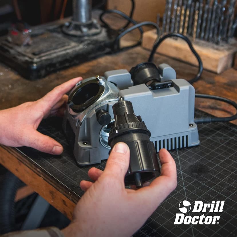 Drill Doctor DD500X Twist Drill Bit Sharpener - 3/32" to 1/2" - Electric Sharpener - High Speed & Portable - For Steel, Masonry, Carbide & Tin-Coated Drill Bits - Adjustable 118° or 135° Angle