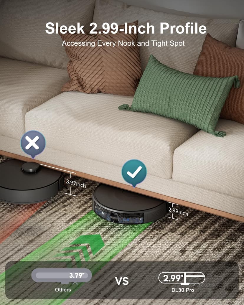 Robot Vacuum and Mop Combo, LiDAR Navigation, Ultra Slim Design, 9000Pa Suction Robotic Vacuum Cleaner – 200 Min Runtime, Auto Recharge, Customizable Cleaning for Pet Hair, Hard Floors