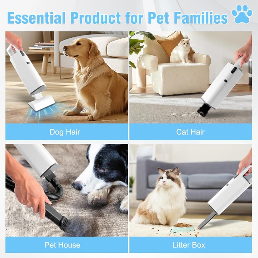 Pet Hair Handheld Vacuum Cordless Car Vacuum, 20000PA High Power, Portable Lightweight Rechargeable Hand Vacuum for Home, Pet and Car