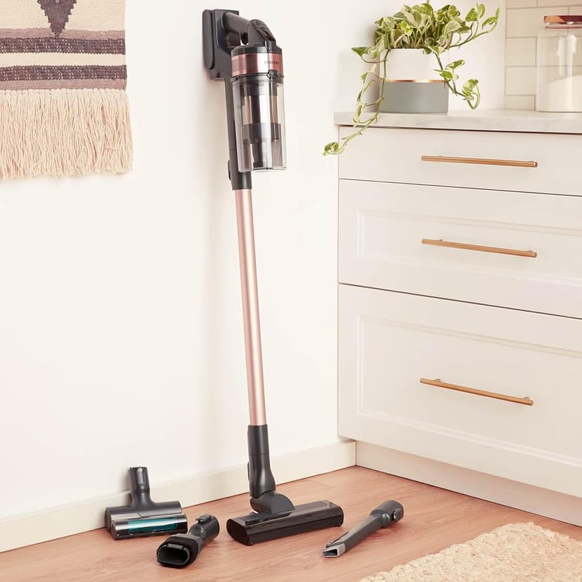 SAMSUNG Jet 60 Pet Cordless Stick Vacuum Cleaner w/ Removable Battery, Advanced Floor Cleaning, Jet Fit Brush to Clean Hardwood, Carpet and Tile, Lightweight Design, VS15A6032R7, Rose Gold