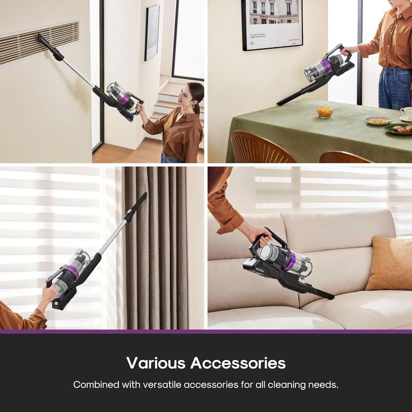 Eureka Cordless Vacuum Cleaner Lightweight, Stick Vacuum Rechargeable for Hardwood, Pet Hair, Blue w/Clean Station, Stylus Elite NEC490SE