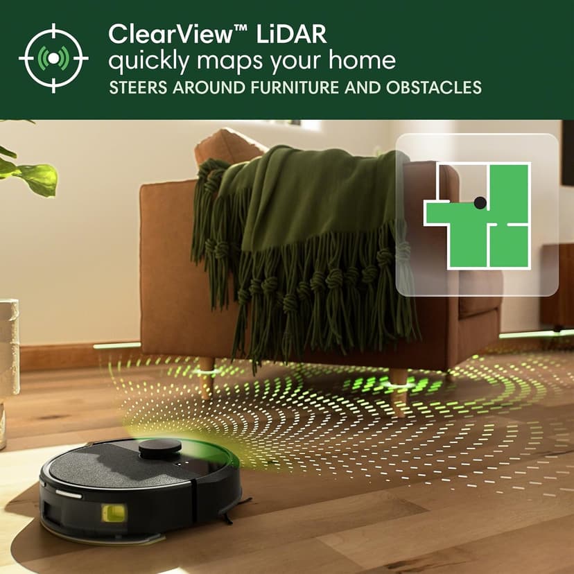 Roomba 105 Combo Robot Vacuum & Mop + AutoEmpty Dock - Self-Empties for 75 Days, Intense Power-Lifting Suction, LiDAR Navigation, Multiple Cleaning Modes, Avoids Mopping Carpet