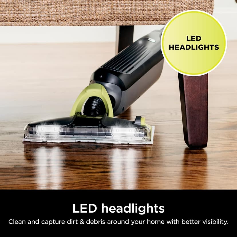 Shark VACMOP Pro Cordless Hard Floor Cleaner, Vacuum and Spray Mop, Powerful Suction, Lightweight, LED Headlights, Includes 4 Disposable Pads, 12oz Multi-surface Cleaning Solution, Gray, VM252