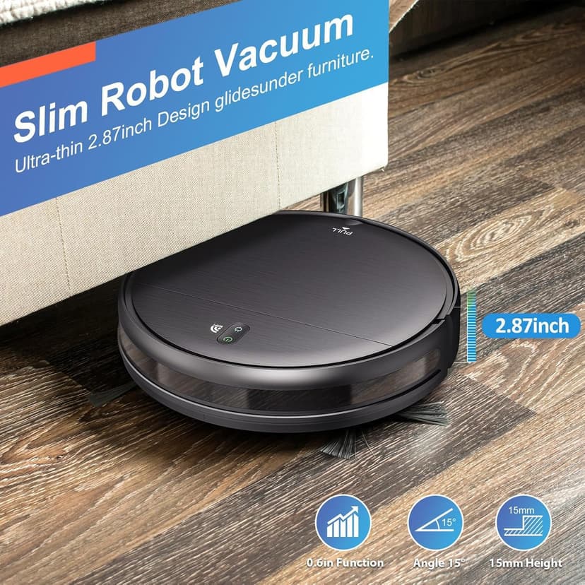 MAMNV Robot Vacuum and Mop Combo, WiFi/App, Robotic Vacuum Cleaner with Schedule, 2 in 1 Mopping Robot Vacuum with Watertank and Dustbin, Self-Charging, Slim, Ideal for Hard Floor, Pet Hair, Carpet