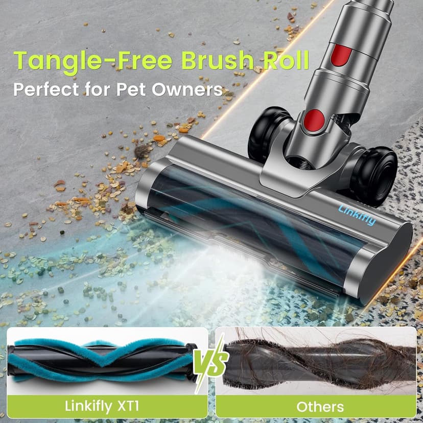 Cordless Vacuum Cleaner, 550W/48Kpa Self-Standing Vacuum Cleaners for Home, up to 70 mins Run Time, Powerful Suction with Touch Screen, Stick Vauum Cleaner for Pet Hair,Carpet,Hardwood Floor