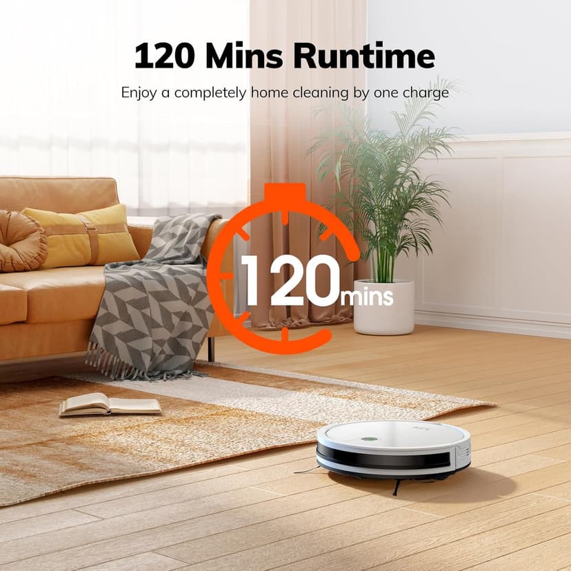 ILIFE V2 Robot Vacuum Cleaner, Tangle-Free Suction, 120 Mins Runtime, Slim, Self-Charging Robotic Vacuum Cleaner, Ideal for Pet Hair and Hard Floors