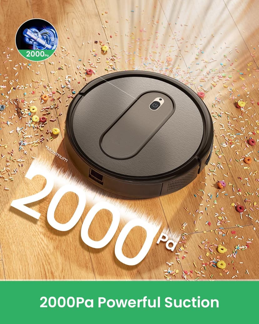 T6 Robot Vacuum, 100 Mins Runtime, Slim, Quiet, Automatic Robotic Vacuum Cleaner, Self-Charging, Schedule Setting, Remote/App/Voice Control, Ideal for Hard Floor and Low Pile Carpet