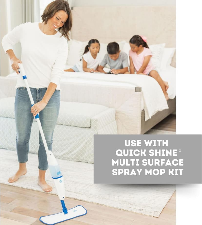 Quick Shine Multi Surface Floor Cleaner 64oz, 2Pk | Ready to Use-Streak Free- No Rinse | Use on Hardwood, Laminate, Luxury Vinyl Plank & Stone | Use in Spray Mops & Vac Mops | Safer Choice Cleaner