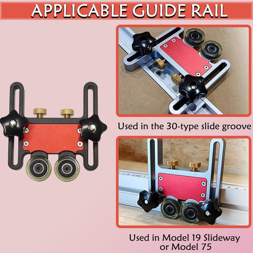 Tenoning Jig for Table Saw & Bearing Roller Featherboards,Multi-functional Woodworking Fixture Tenoners,Woodworking Bearing Roller Featherboards