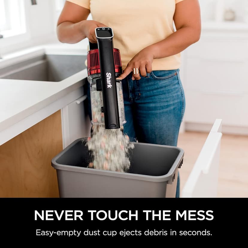 Shark Cordless Vertex Pro Lightweight Cordless Stick Vacuum with DuoClean PowerFins, HEPA Fitler, Anti-Allergen Complete Seal, LED Headlights, For Carpets & Hardfloors, Red, IZ662H