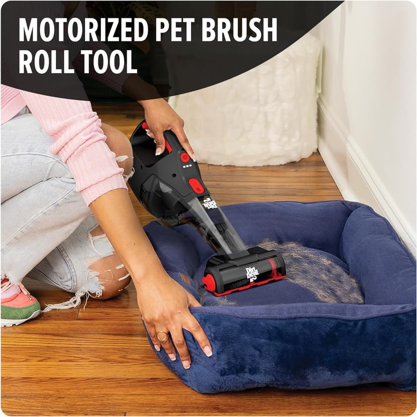 Dirt Devil 16V Deep Clean Cordless Handheld Vacuum Cleaner, Powerful Suction, Lightweight, Includes Motorized Pet Brush Roll Tool and Rechargeable Battery, Extended Run Time, Portable Vacuum Cleaner