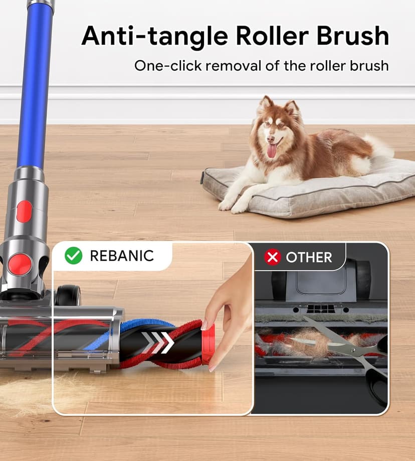 Cordless Vacuum Cleaners for Home,8-in-1/65Min/600W/48Kpa Powerful Suction,Self-Standing Cordless Stick Vacuum Cleaner,Lightweight Anti-Tangle Rechargeable Vacuum for Floor/Carpet/Pet Hair/Car