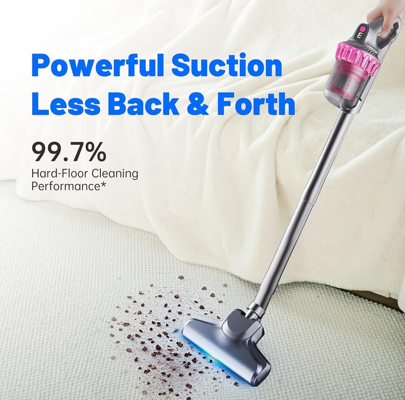 Cordless Vacuum Cleaner,Stick Vac with LED Screen,4 in 1 Mattress Vacuum, 1500mah Battery, Strong Suction,Suitable for Bed, car, Sofa, Carpet, pet Hair，Hardwood Floor