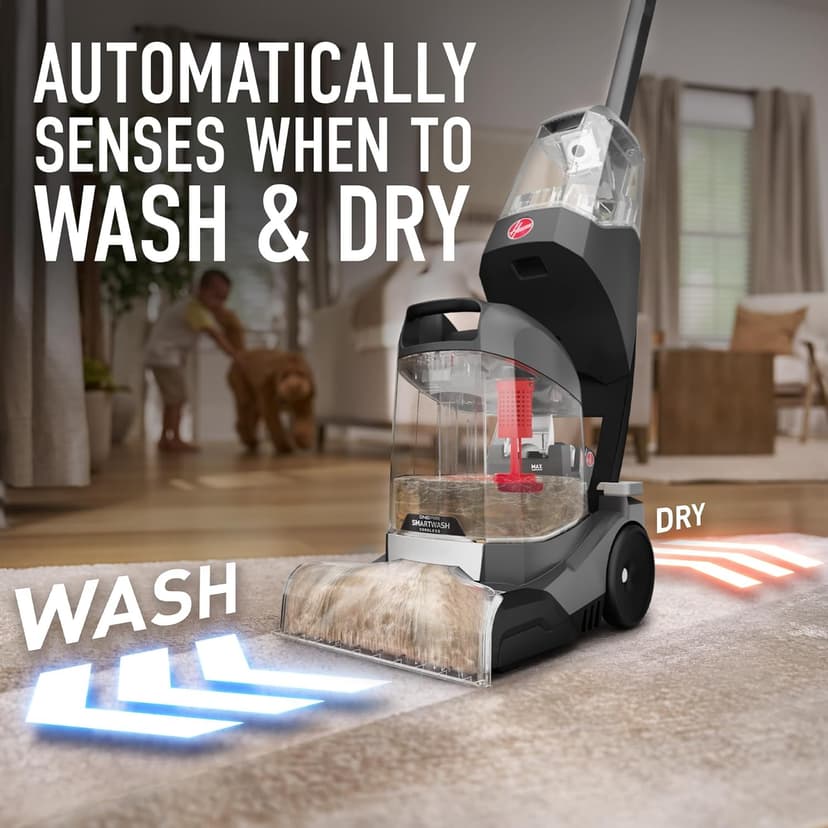 Hoover ONEPWR SmartWash Cordless Carpet Cleaner Machine, Deep Cleaning Carpet Shampooer Machine, Pair with a Hoover Carpet Cleaner Solution for a Bright, Refreshed Home