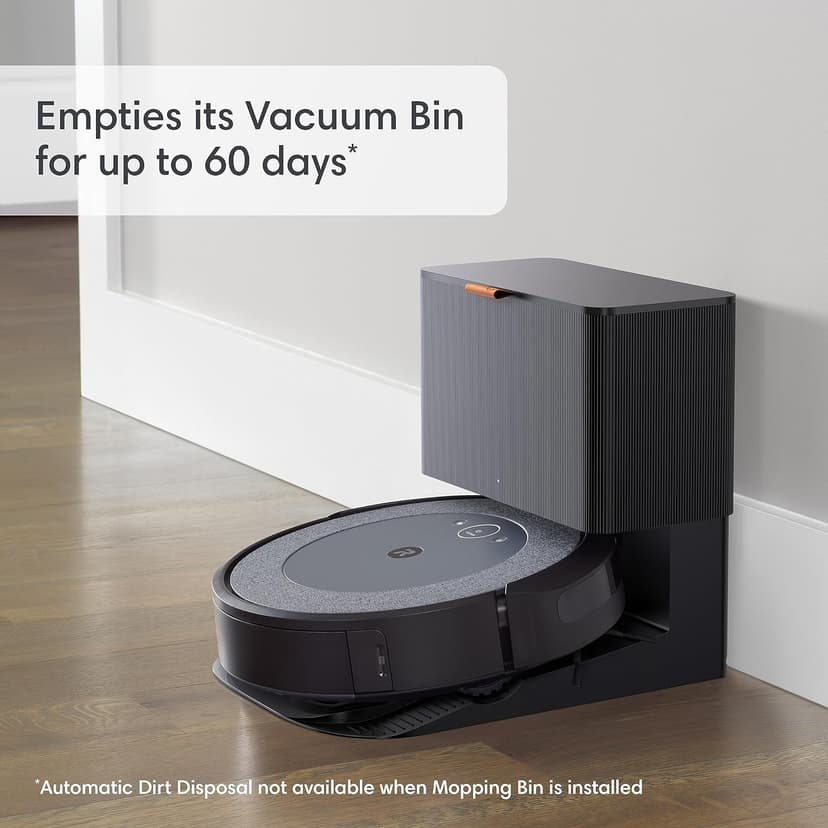iRobot Roomba Combo i5+ Self-Emptying Robot Vacuum and Mop, Clean by Room with Smart Mapping, Empties Itself for Up to 60 Days, Works with Alexa, Personalized Cleaning OS