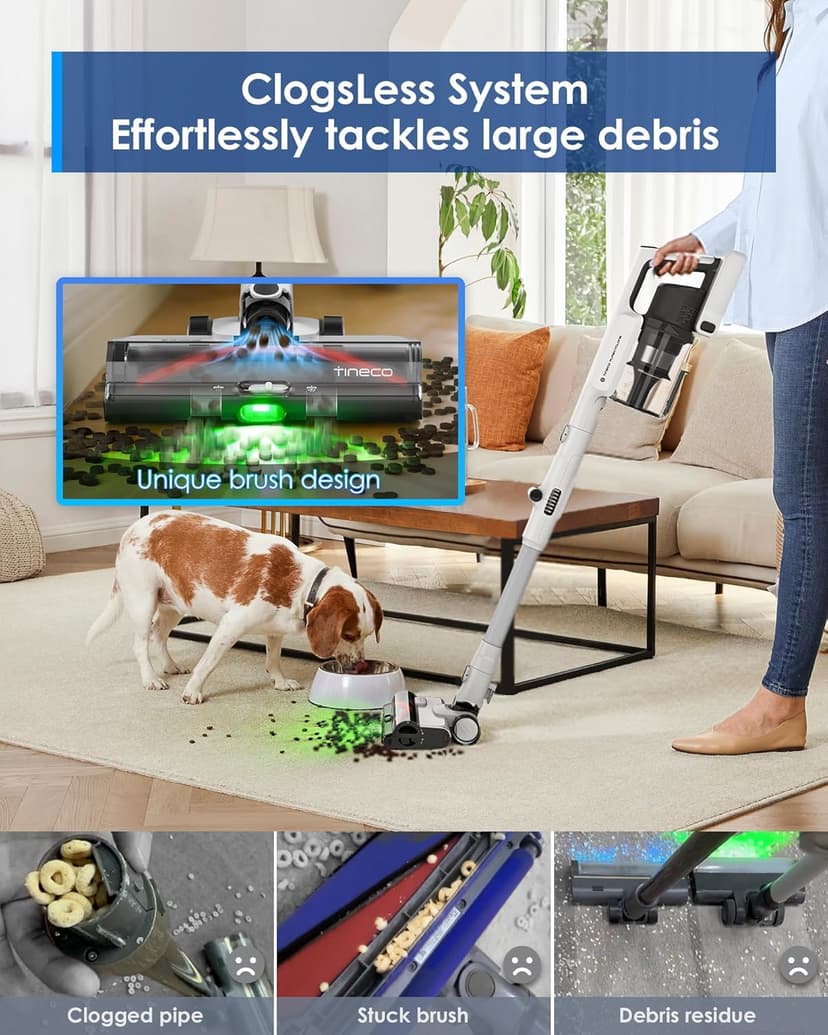 Tineco Pure ONE A50S Cordless Stick Vacuum Cleaner & 3DSense Power Brush