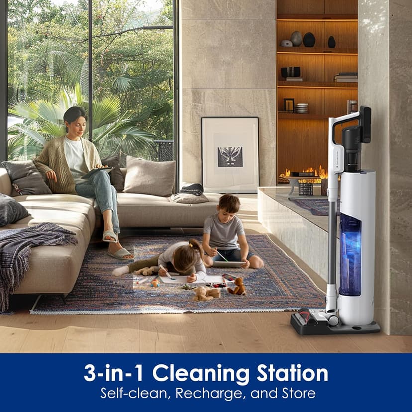 Tineco Floor ONE S5 Smart Cordless Wet Dry Vacuum Cleaner and Mop for Hard Floors&Tineco Pure ONE Station 5 Cordless Smart Vacuum with 2.5L Auto Dust Base, Full-Path Self-Cleaning