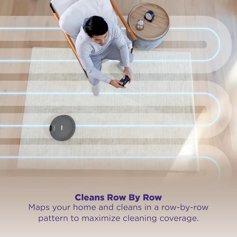 Shark Navigator Robot Vacuum and Self-Empty Base with Bagless 60-Day Capacity Self-Empty Base, SmartPath Navigation, Powerful Pet Hair Pickup, Anti-Hair Wrap, For Carpets & Hard Floors, Grey, RV2120AE