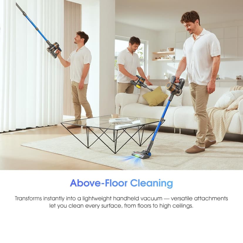 UNINELL HOME Cordless Vacuum Cleaner,45000Pa/450W Vacuum Cleaners for Home with 60Mins Runtime,Lightweight Anti-Tangle Stick Vacuum,Wall-Mount Charging,Vacuum Cordless with Attachments for Pet Hair