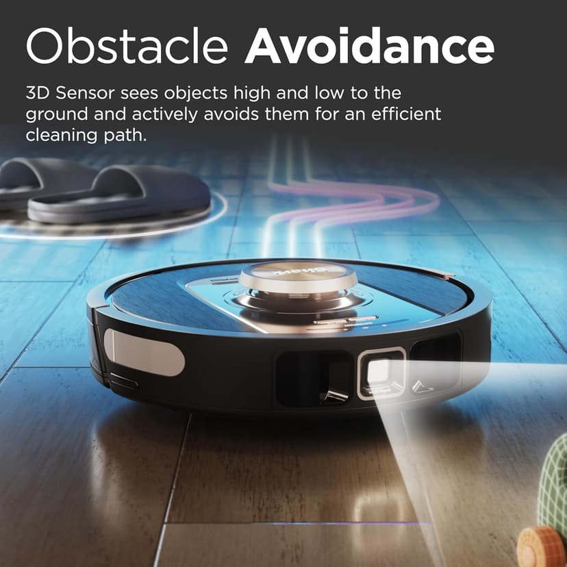 Shark RV2820AE Detect Pro Self-Empty Robot Vacuum with Bagless, 60-day Capacity HEPA Base, 3 Detect & React Technologies, Auto Deep-Clean on Carpets and Hardfloors, NeverStuck Tech, Wi-Fi Black/Bronze