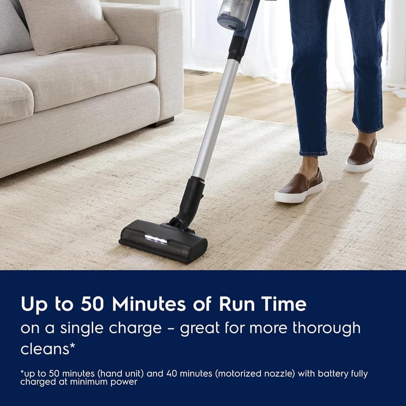 Electrolux Ultimate600 Cordless Stick Vacuum with PowerPro Bristle Nozzle and Larger Dust Bin Capacity, 50-Minute Run Time, 3 Power Modes, Denim Blue