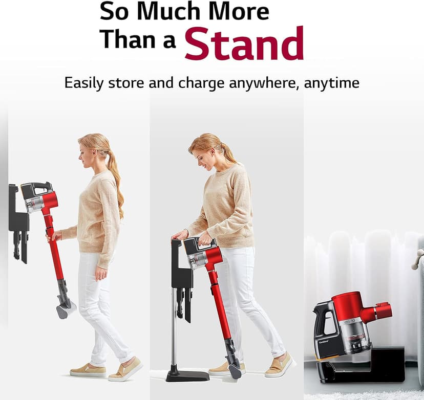 LG CordZero Cordless Stick Vacuum Cleaner, Hard Floor, Carpet, Car, Pet Hair, Powerful Suction, Extra Battery, Up to 80 Min, Lightweight, Handheld, A905RM