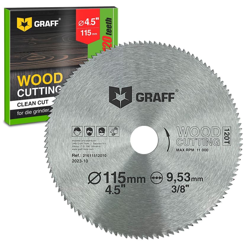 4-1/2 Inch Circular Saw Blade for Wood, Plywood, Laminate, Drywall, Plastic – 120T Wood Cutting Circular Saw Blade with 3/8 Inch Arbor from GRAFF