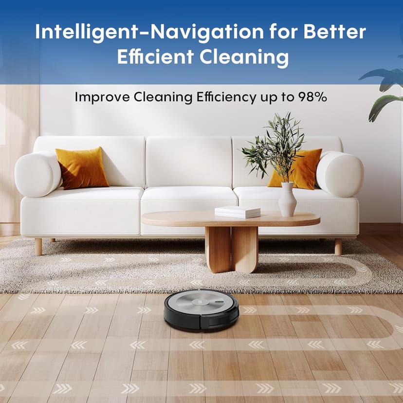 Robot Vacuum Cleaner - 2-in-1 Robot Vacuum and Mop Combo, 2500Pa Suction, Smart Navigation, Alexa & Google Assistant Compatible, Auto Recharge, Anti-Fall, Pet Hair Removal, Z-Shape Cleaning Mode