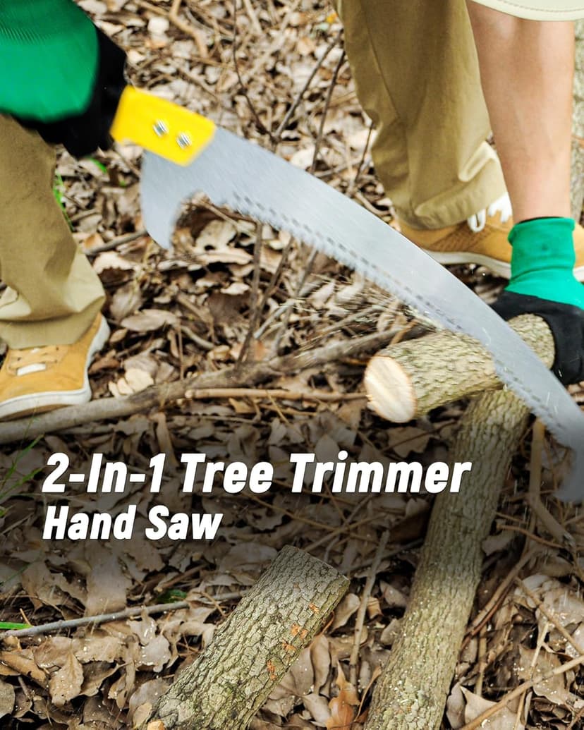 14.5FT Pole Saw with Adjustable Length for Tree Trimming, Lightweight Manual Pruning Saw with Mn Steel Blade, Long Extension Branch Cutter Pole Pruner for Yard, Garden, Patio & Forestry Use